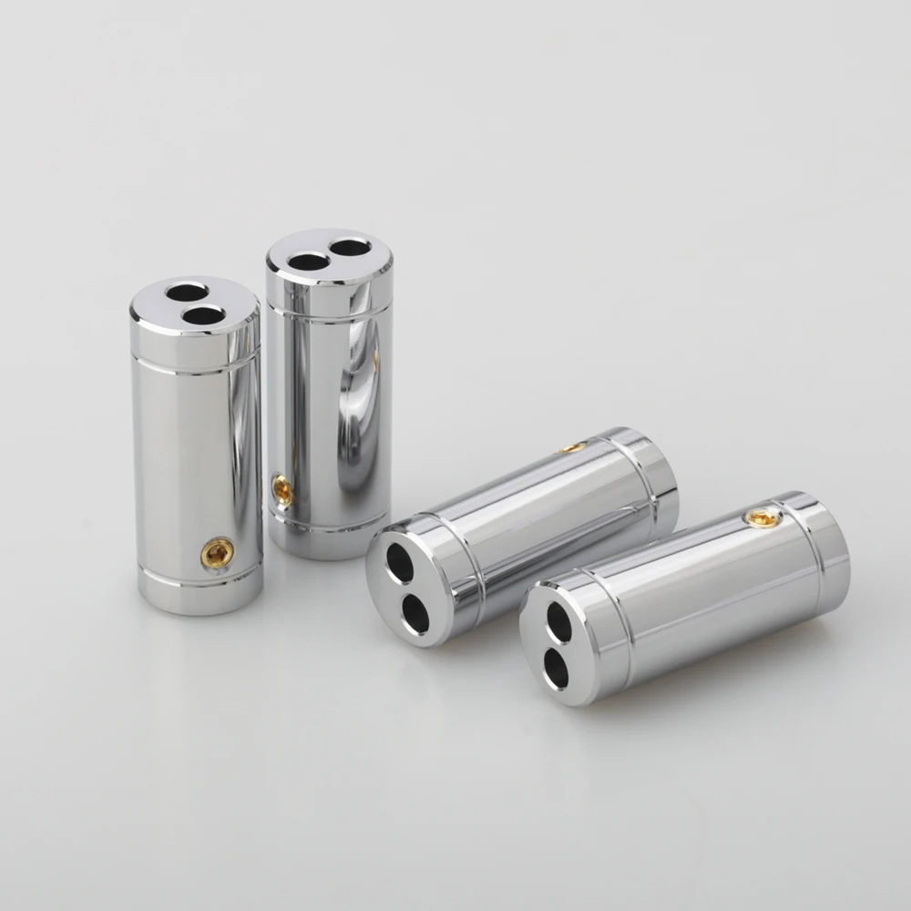 4 pcs chrome Plated Speaker Cable Audio Cable Wire Pants Boots Y splitter 1 to 2 10MM Cable Pants