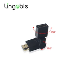 Lingable Adapter HDMI Rotatable Flexible 360 Degree male to female M/F Extension Connector Converter for HDTV 1080P