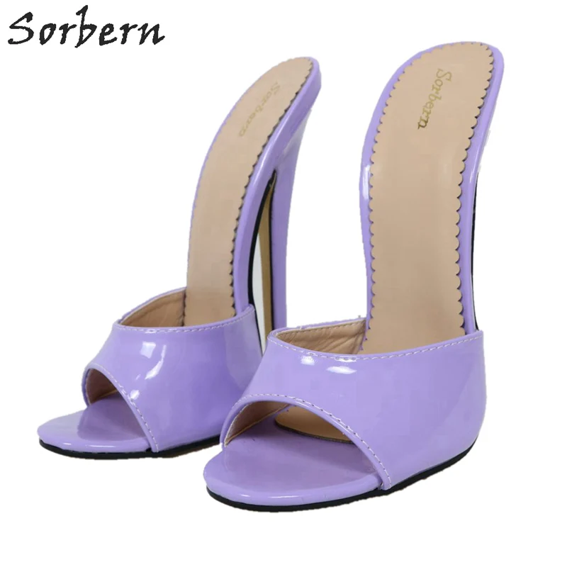 Sorbern Sexy Red 18Cm High Heels Slipper Open Toe Custom Stilettos Summer Shoes Pinup Sandals Alternative Mules Con Tacon