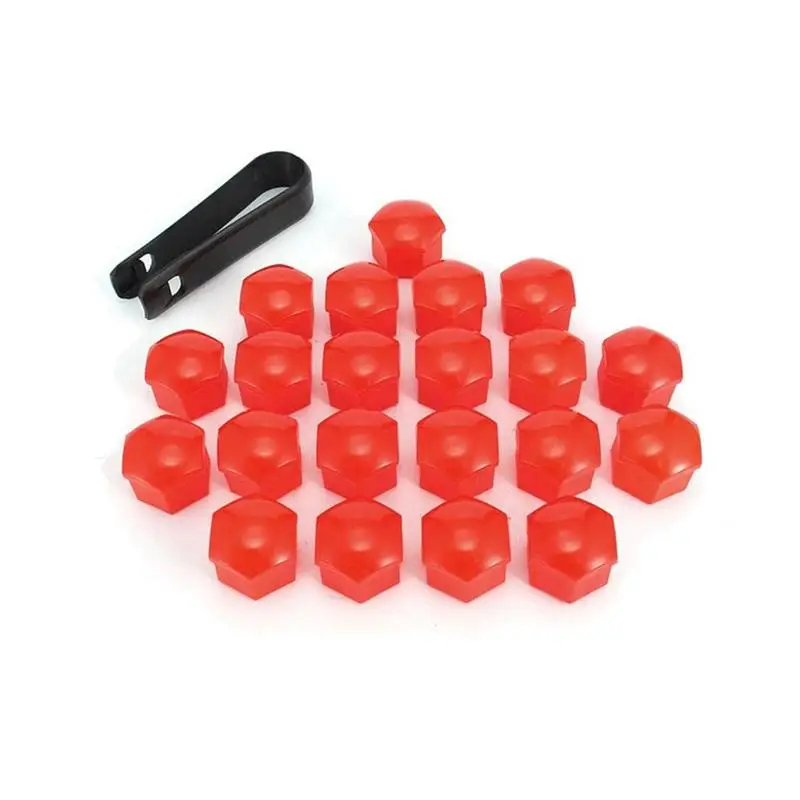 20pcs 17mm Car Tyre Wheel Hub Covers Protection Caps Wheel Nuts Covers Nut Caps Hub Screw Protector Dust Proof Bolt Rim