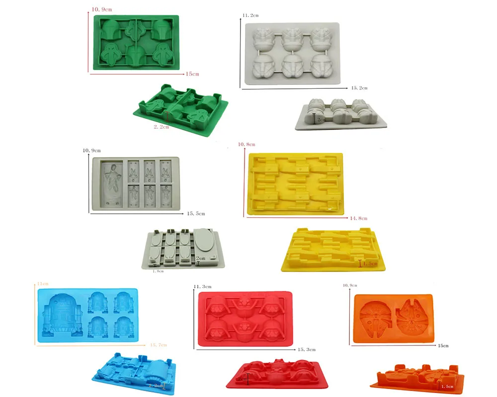 Cake Decorating Moulds Silicone Molds for Baking Chocolate Candy Gummy Dessert Ice Cube Molds for Star War Fans