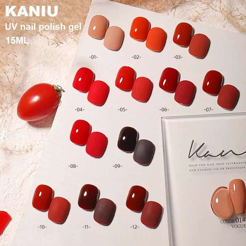 KANIU Brand 15ML Rotten Tomoto Series UV Nail Gel Polish Red Colours UV LED Vernish Gel Lacquer Hight Quality For Nails Salon