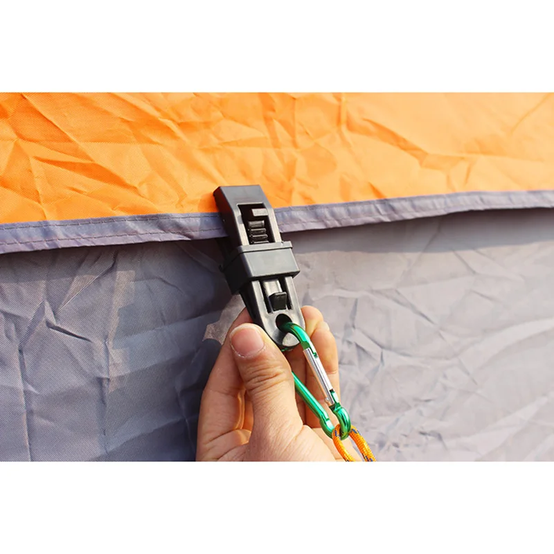 4pcs Outdoor Awing Tarpaulin Tarp Tent Clips Multi Function Tent Rope Clip Snap Plastic Tent Accessories Plastic Clip Tents