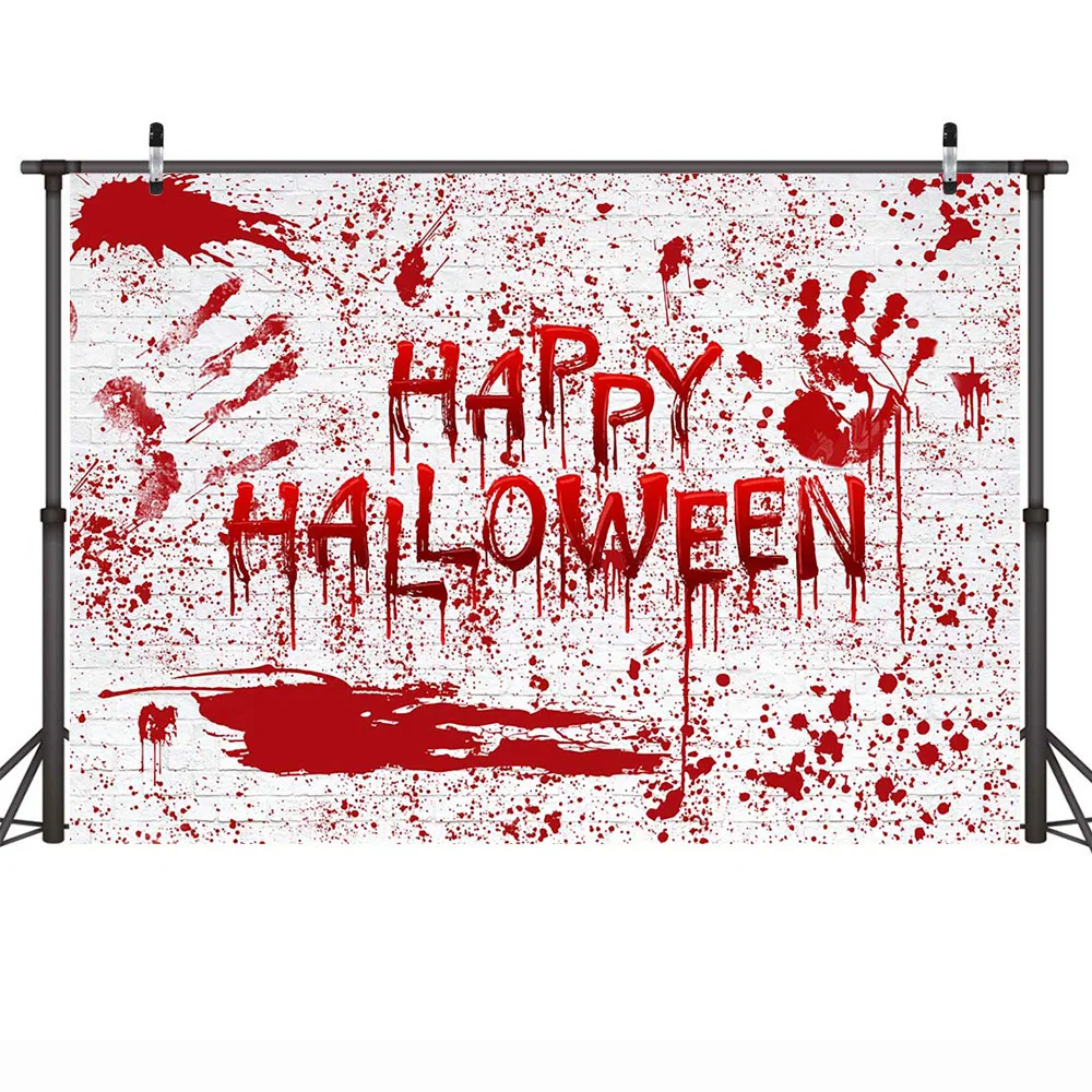 Bloody Halloween Backdrop Horror Scary Hallowmas Help Me with Bloody Hands Photography Background Trick or Treat Party Decor