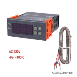 Regolatore di temperatura digitale-99 ~ 400 gradi PT100 M8 sonda sensore termocoppia termostato incorporato interruttore di raffreddamento riscaldamento 220V