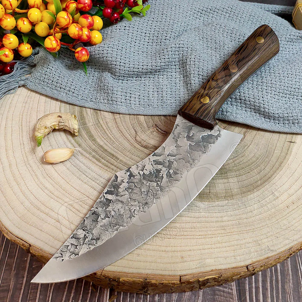 Stainless Steel Handmade Forged Kitchen Knives Cutting Meat Vegetable Slicing Chef Knife Full Tang Cleaver Knife Cooking Tools