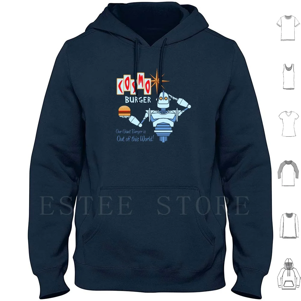Cosmo Burger! Hoodie Long Sleeve Iron Giant Brad Bird Hogarth Hughes Pixar Cosmo Burger Robot Sci Fi Scifi Machine Mech