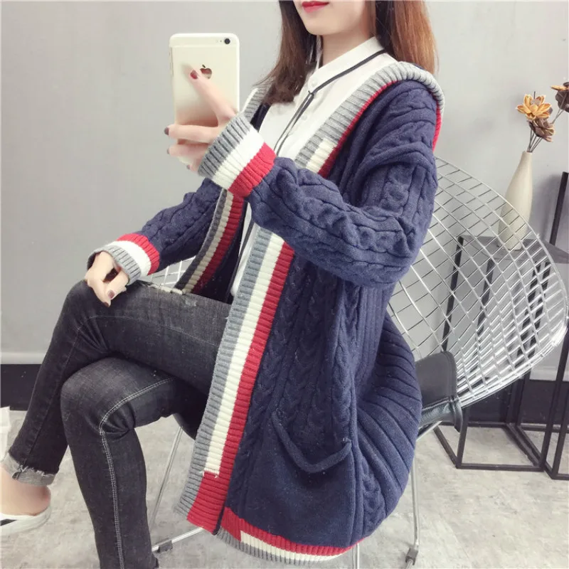 Winter Clothes Women Cardigan Hooded Mujer 2019 Korean Casual Knitted Long Sweater Coat Ladies Thick Autumn Jacket XE3344