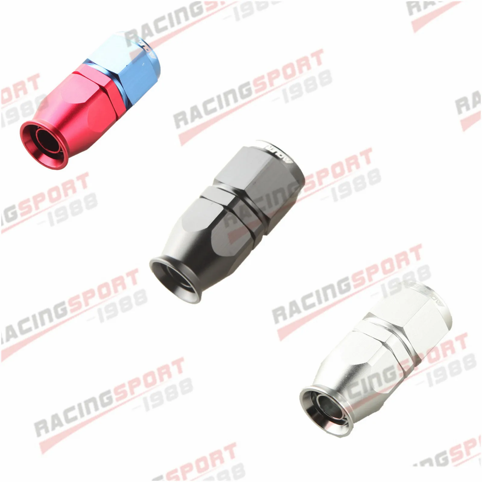 

ADLERSPEED AN10 10AN AN-10 Straight For PTFE Swivel Hose End Fitting Fuel Line Aluminum Red-Blue /Black