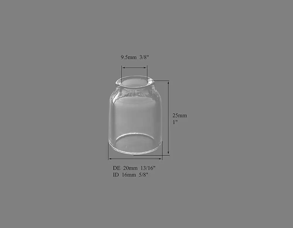 TIG Stubby-cuerpo de pinza de lente de Gas, accesorios de soldadura de antorcha TIG, 1,6mm, 17GL116, 10N23S #6, Kit de taza Pyrex para WP 17 18 26, 9 piezas