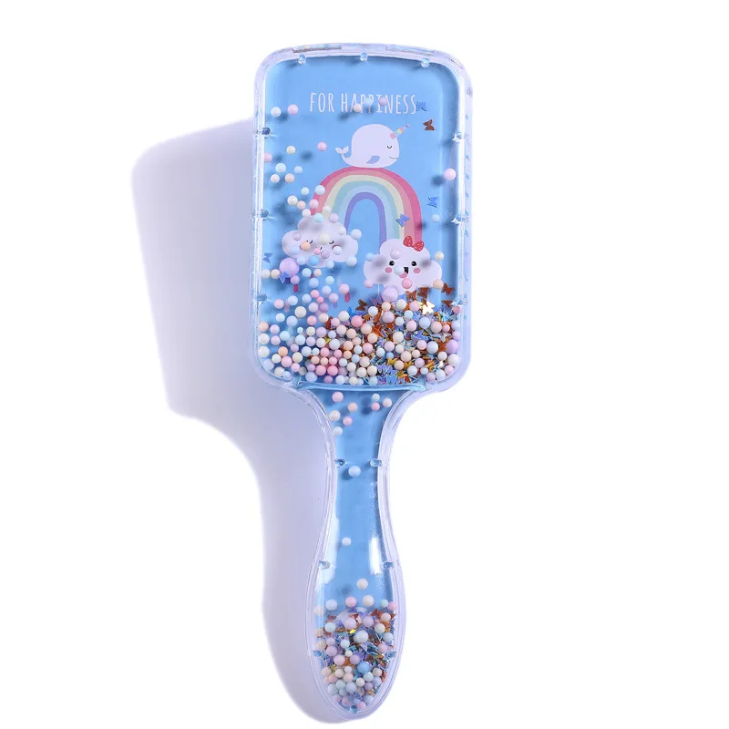 Baby Cartoon Rainbow Pony Airbag Comb Unicorn Print Air Cushion Comb Infant Comb Head Massager Hairdressing Comb Kid Hair Brush