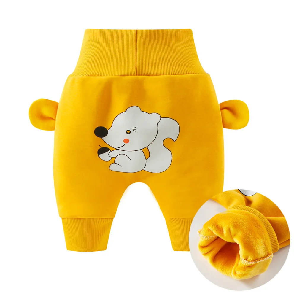 Winter Baby Cute Pants Boys Girl Cartoon High Waist Protection Belly Children Toddler Keep warm pants Newborn pants