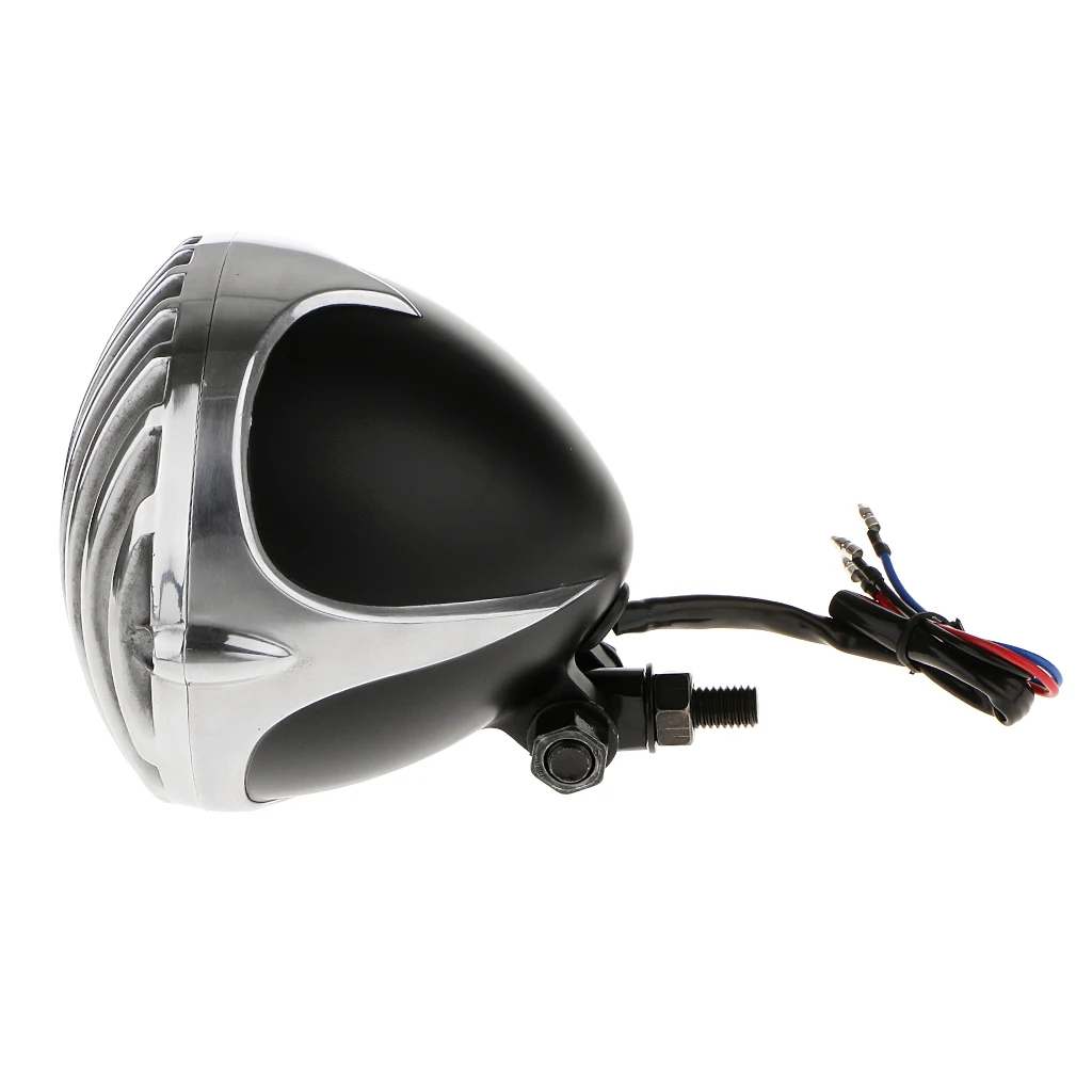 Motorcycle Front Headlight with Grill Cover Housing For Bobber Motorcycle Headlight Grill Motorcycle Light Assembly