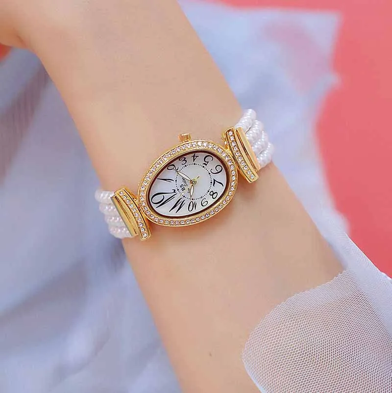 RELOGIO FEMININO  TOP BRAND WOMEN WATCHES LUXURY  ELEGANT DRESS WATCHES LADIES PEARL WRISTWATCH ZEGAREK MESKI