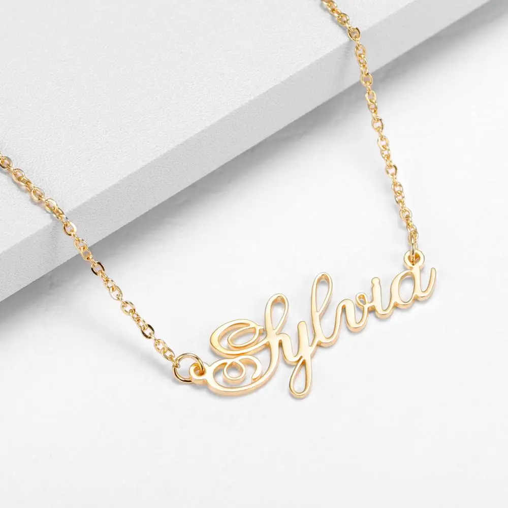MIDIY Customized Name Necklace Sterling Silver 925 Name Pendant Necklaces For Women Hanmade Personalized Jewelry Gift For Women