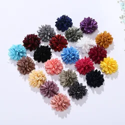 10Pcs Colorful Leather Fiber Flower Crafts Supplies DIY Jewelry Clothes Hat Brooch Pins Decoration Accessories Patches Appliques