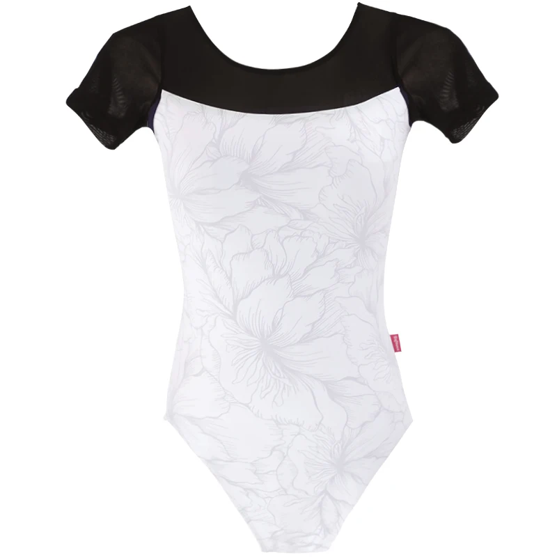 Thể Dục Dụng Cụ Leotards In Hình Nhảy Múa Bodysuit Người Phụ Nữ Ba Lê Leotards Nylon Chia Vũ Leotards Tay Ngắn Áo Bơi