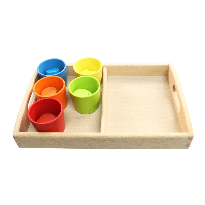 Colors Sorting and Matching Game for Children Wooden Montessori Educational Toys Sensorial Materials for Visual Sense Experience