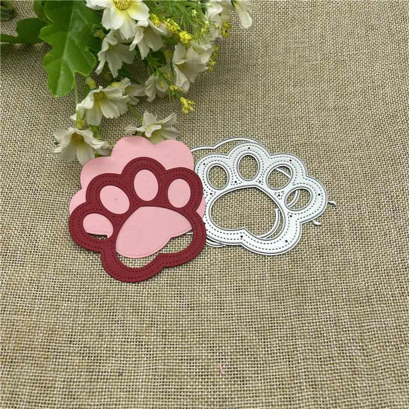 Kot pies niedźwiedź paw print Metal wykrojniki szablony dla DIY Scrapbooking dekoracyjne wytłaczanie rzemieślnicze szablon