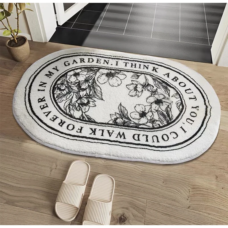 Medicci Home Luxury Bathroom Rugs French Retro Angel Print Shaggy Carpet Non Slip Bath Shower Mat Laundry Room Bedroom 40x60cm view 5