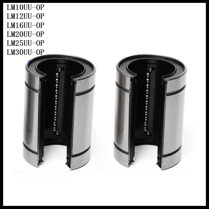 1-4pcs LM10UUOP / LM12UUOP / LM16UUOP / LM20UUOP / LM25UUOP Linear Bearings Open Type CNC Linear Bushing For 3D Printer Parts