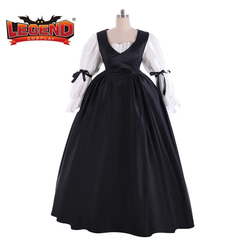 

Outlander Season 2 Claire Fraser black dress rococo ball gown colonial black dress gown custom made Cosplay Costume