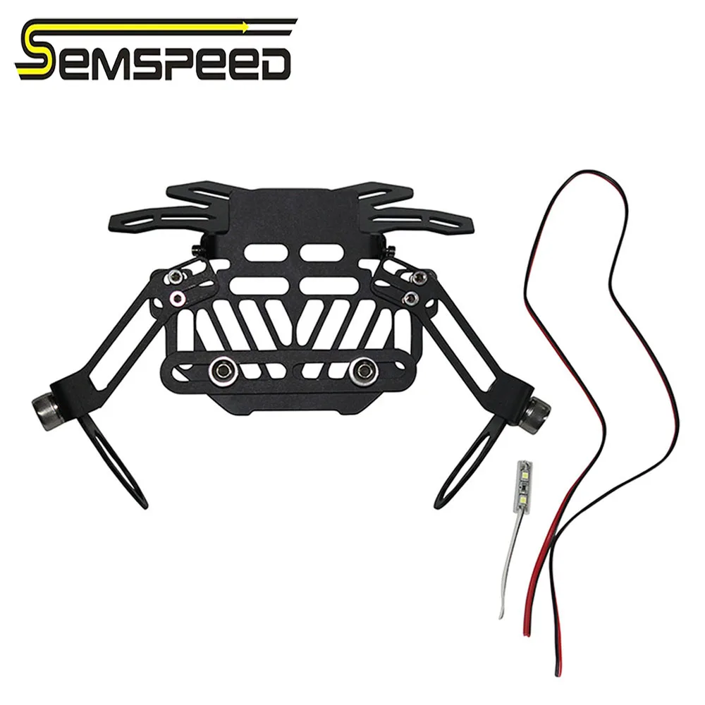 SEMSPEED Universal Motor Bike License Plate Holder LED Light For Honda CB400 VTEC CB650F CBR650F CBR500R CB500F CB500X CB 400