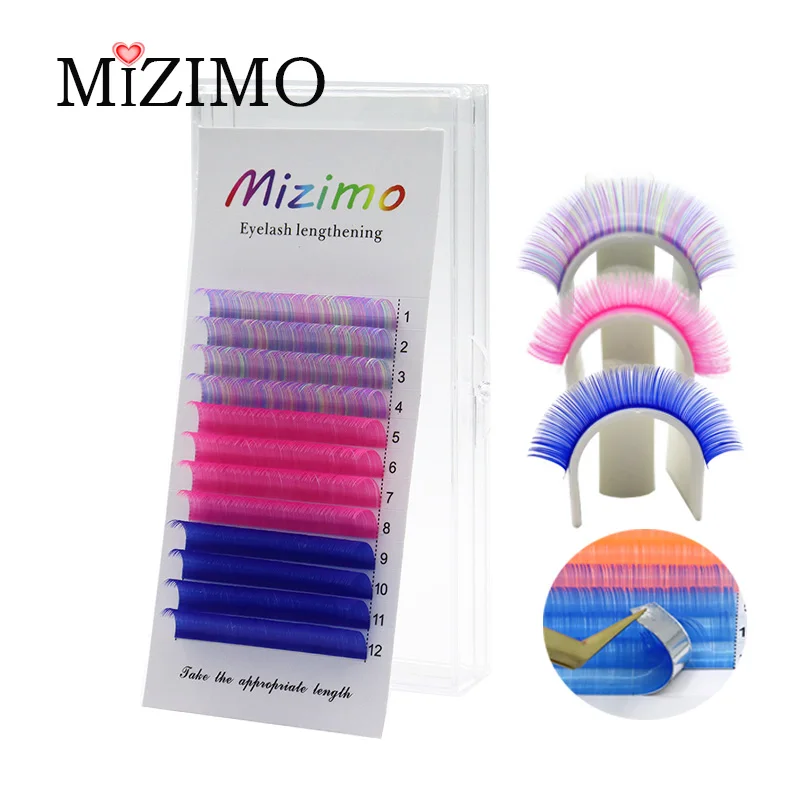 Mixed Color Single Grafted False Eyelashes Synthetic Chemical Fiber Hair Naturally Soft And Prolonged Makeup Tools 0.07/0.10,C/D