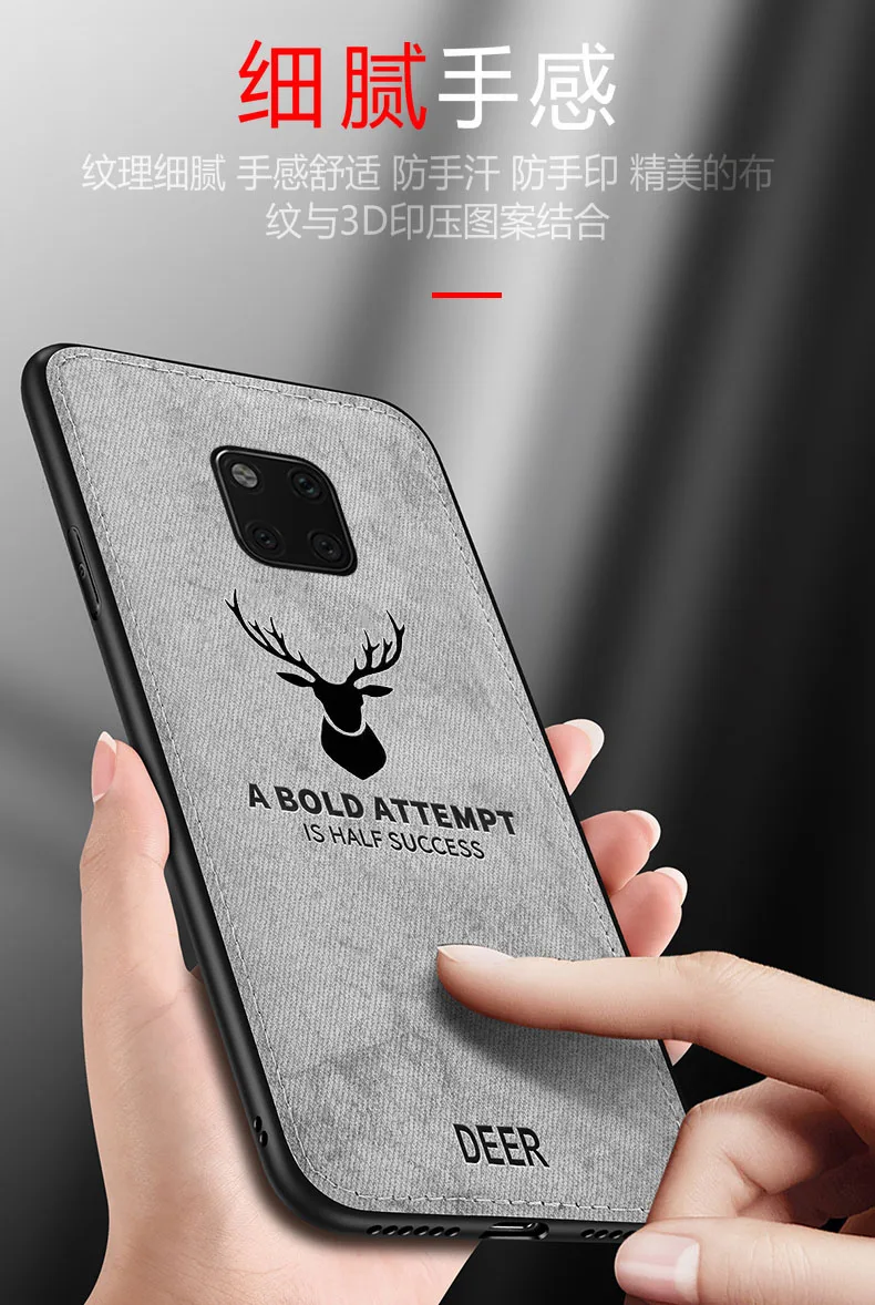 For Huawei Mate 20 30 Pro Case Soft Silicone+Hard fabric Deer Slim Protective Back Cover Case for huawei mate 20 lite 20X shell