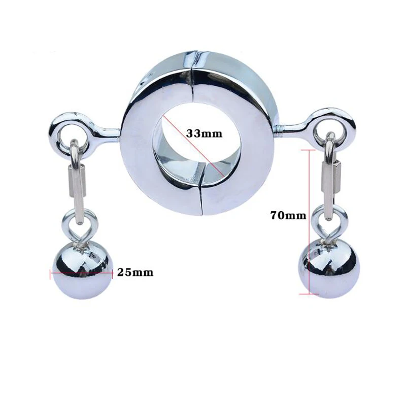 Metal Penis Ring Testicle Ball Stretcher Scrotum Cock Ring Locking Pendant Weight For CBT Male Sex Toys For Men