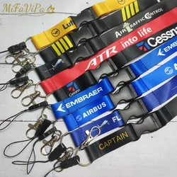 MiFaViPa Polyester Aviation Lanyards Boeing Neck Strap Chaveiro Key Chain Boeing llavero Lanyard Keychain for ID Card Pilot Gift