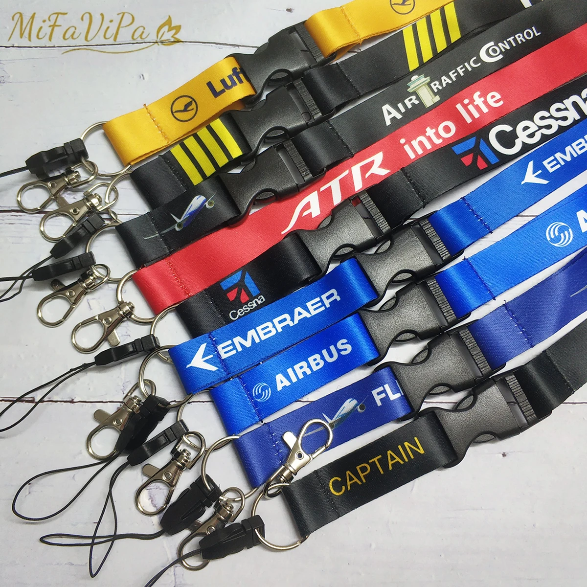 MiFaViPa Polyester Aviation Lanyards Boeing Neck Strap Chaveiro Key Chain Boeing llavero Lanyard Keychain for ID Card Pilot Gift 