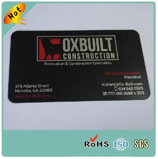 Anodized matt black color custom business metal card