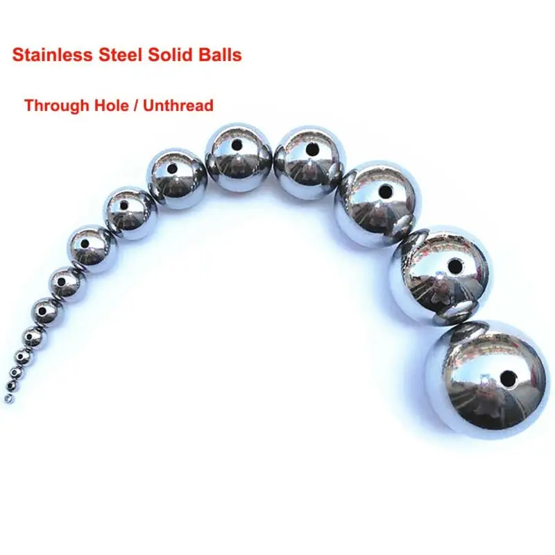 Solid Piercing Stainless Steel Balls Dia.3-30mm Through Hole Unthreaded Steel Bead DIY Beading Round Ball Accessories