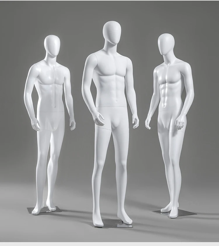 Full Body Men Body Mannequin Gloss White Male Model On Show