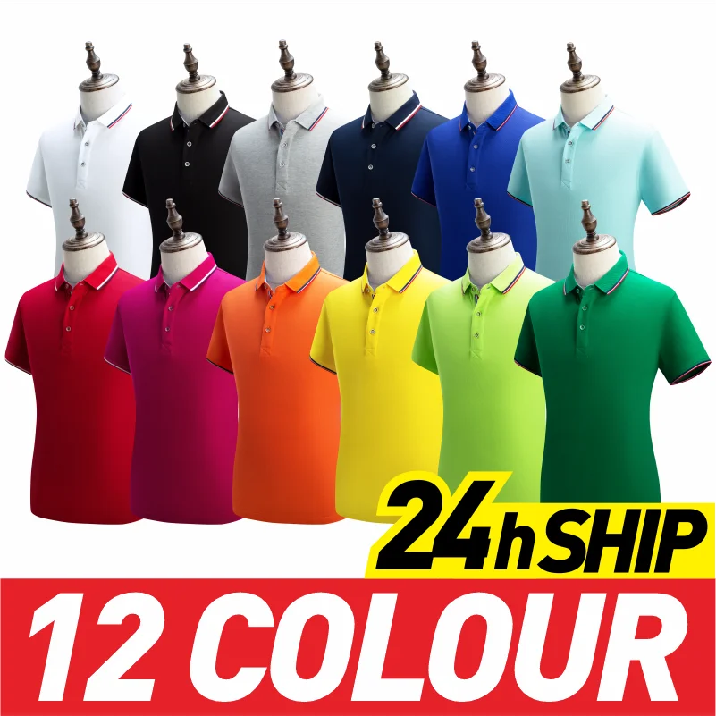 GTONG Custom Tshirt Tops Polo Shirts For Men Diy Logo Summer Work Clothes Print Corporate Culture Shirt Team Employee Printing