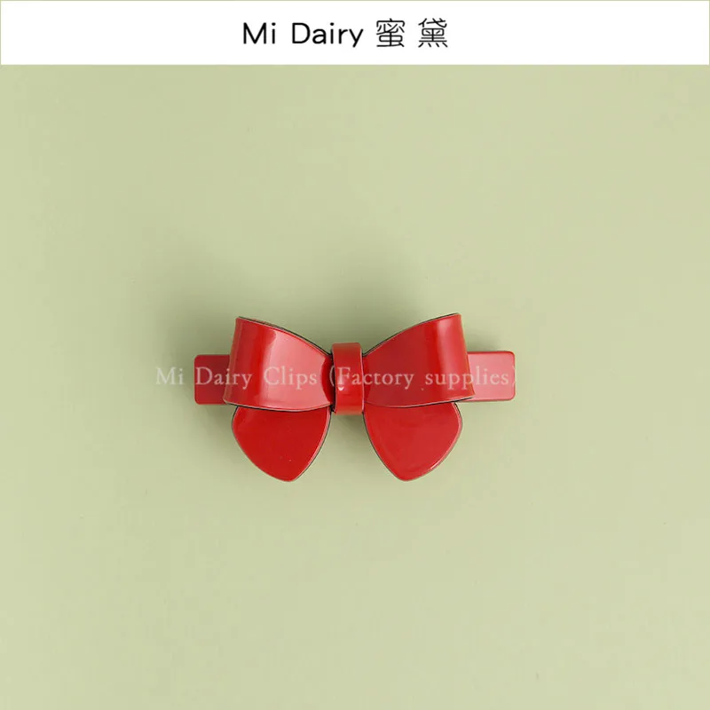 Clearance Sale = Mi Dairy Brand High-end acrylic bow knot ribbon Korea hair barrettes clips clamp for women girls