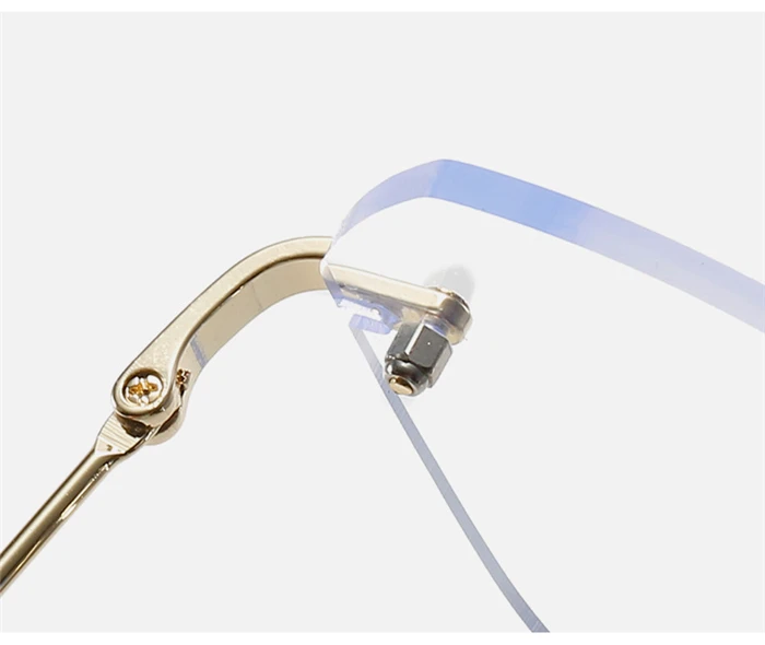 Ultraleichte rahmenlose Polygon-Blaulicht-blockierende Myopie-Brille, fertige Damen-Brille mit übergroßen Dioptrien, 0–0,5–1,0 bis –4,0 – Detail 7