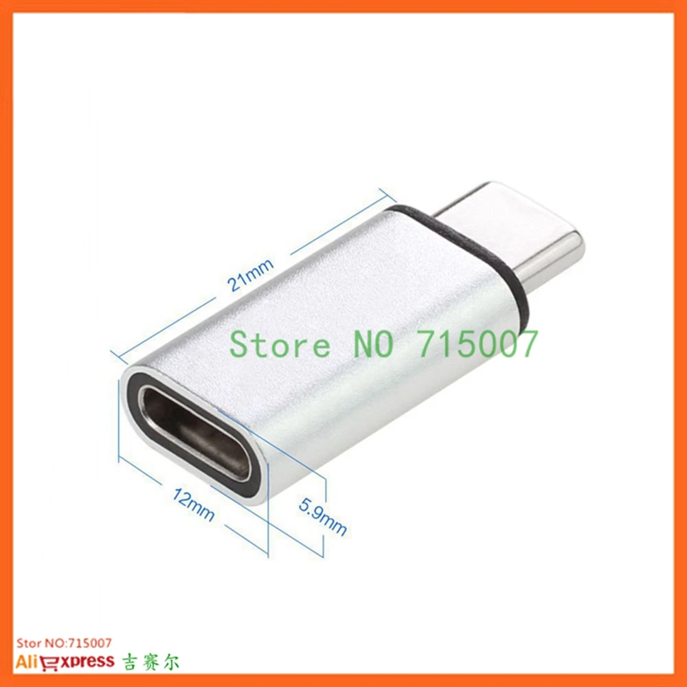 Type c  Adapter For Cable Female Type-c Data Charging Connector For  P20 Pro Mate 20  S9 S10