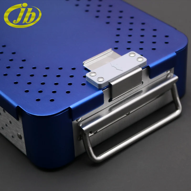 Sterilising trays 24*18*6cm single-deck aluminium alloy blue surgical operating instrument cosmetic plastic surgery