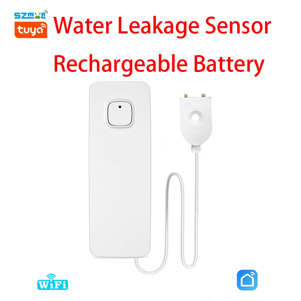 SZMYQ Tuya Wifi Smart Home Alarm System Water Leakage Sensor Security Wireless Flow Level Leak Detector Smart life APP Control