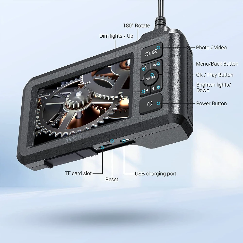 DEPSTECH 1080P Single & Dual Lens Endoscope Camera with 4.3 \