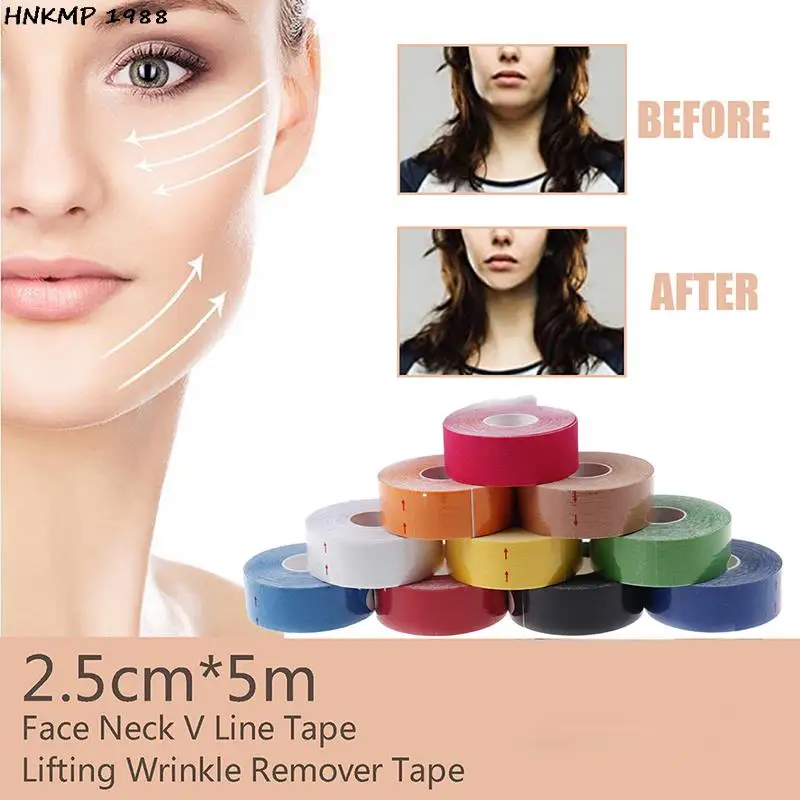 2.5CM*5M Kinesiology Tape For Face V Line Neck Eyes Lifting Wrinkle Remover Sticker Facial Skin Care Tools