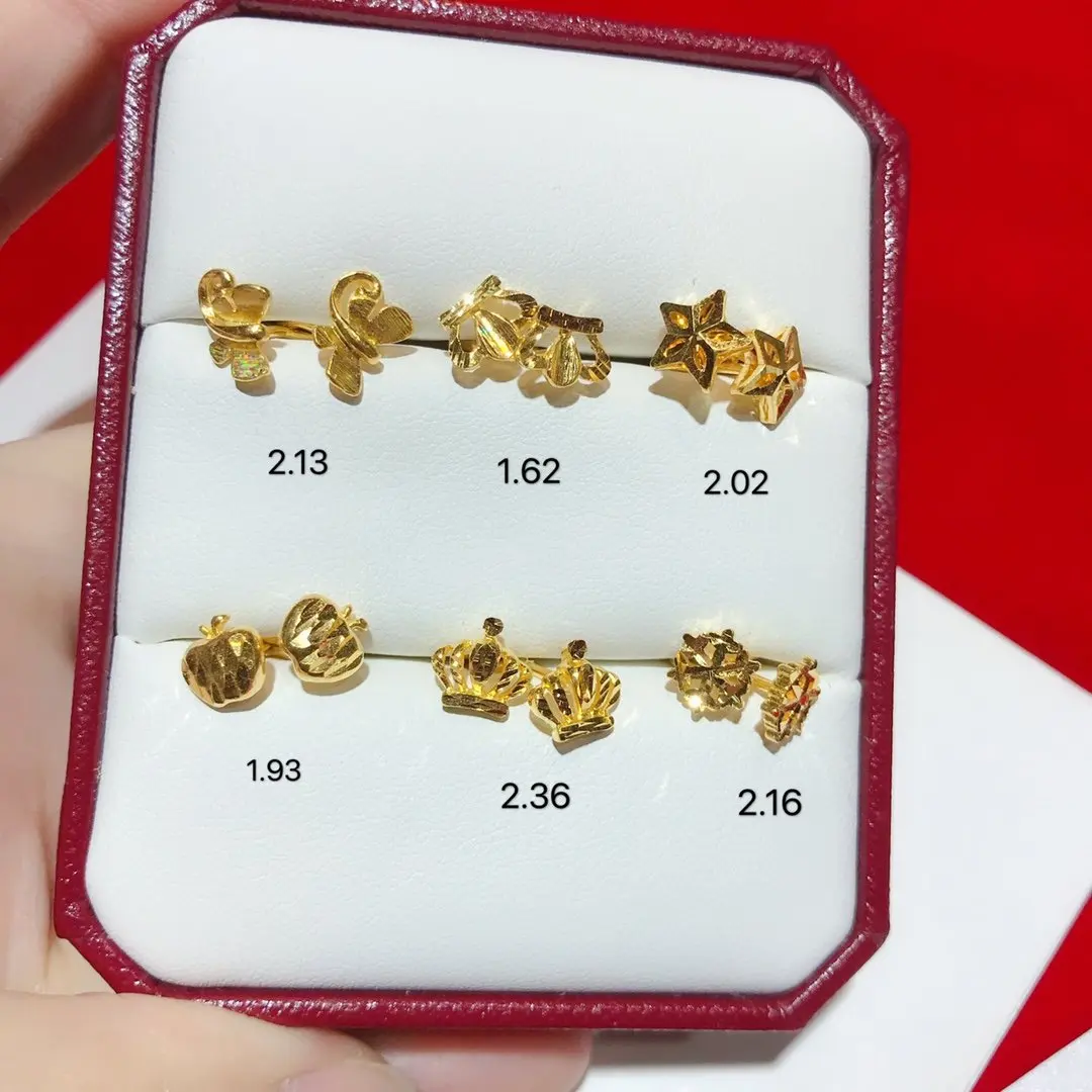 

HX 24K Pure Gold Earring Real AU 999 Solid Gold Earrings Nice 3D Rose Upscale Trendy Classic Fine Jewelry Hot Sell New 2023