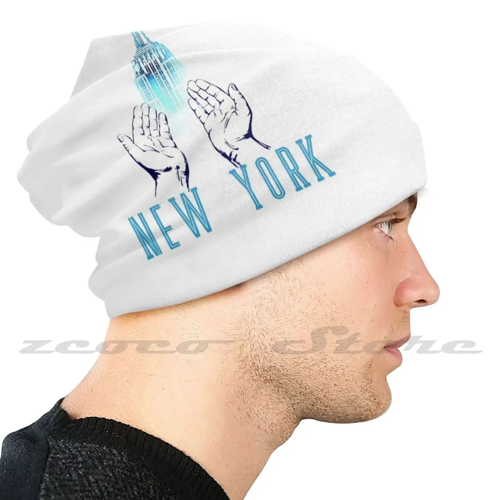 New York-Empire State Adult Kids Knit Hat Hedging Cap Outdoor Sports Breathable New York Empire State Building City Behold Cool