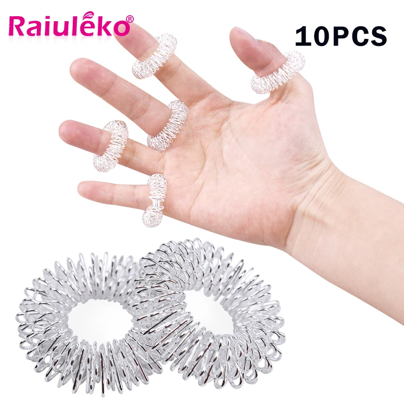 

20pcs Stainless Steel Finger Massage Acupuncture Rings Hand Finger Thinner Numbness Fatigue Relief Blood Circulation Health Care