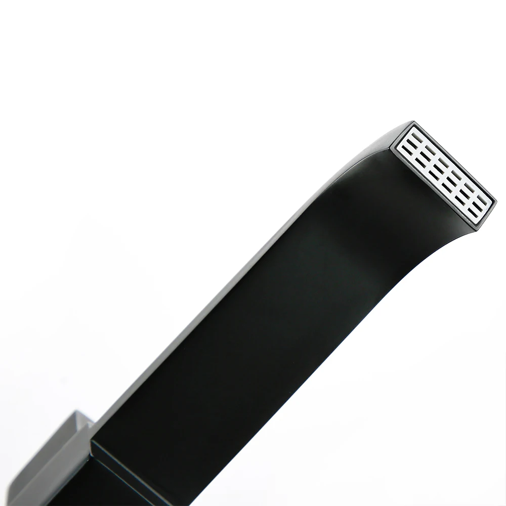 Imagem -06 - Torneira Retangular de Latão para Parede Preto Único Punho Frio Furo Único Banheiro Cozinha Pia