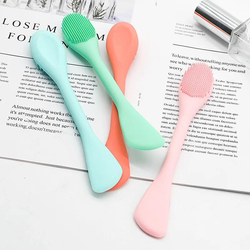 Mặt Đôi Silicone Mặt Mặt Cọ Quét Mặt Nạ Mặt Nạ Bùn Trộn Dụng Cụ Cắm Bàn Chải Mềm Mại Nữ Da Chăm Sóc Da Mặt Công Cụ