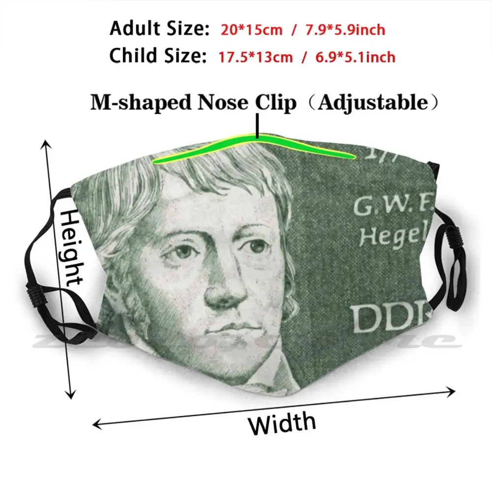 Georg Wilhelm Friedrich Hegel Mask Cloth Reusable Print Filter Washable Hegel Philosophy Marx Zizek Funny Nerd Spirit Communism