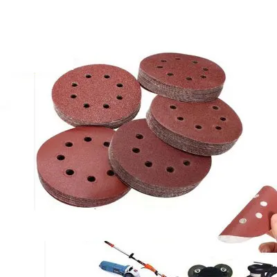 10pcs 125mm Sanding Discs 8 Hole Hook Loop Sandpaper 40Grit-3000Grit Sanding Paper Sanding Disc Abrasive Polishing Tools